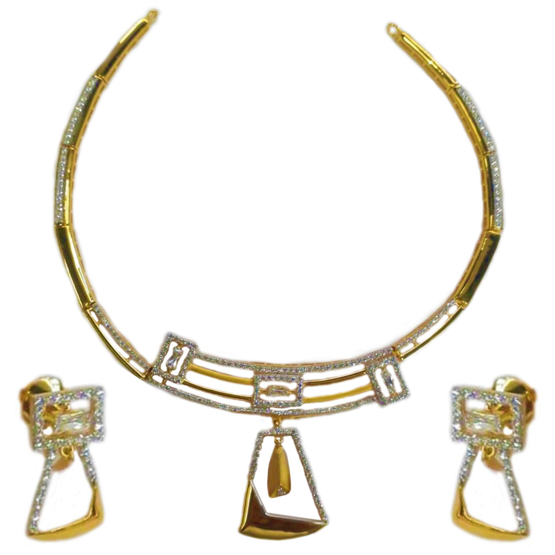 Brass,Copper Indo Western Meenakari Necklace With Gold Plating 108814,  Size: Reguler Size And Adjustable