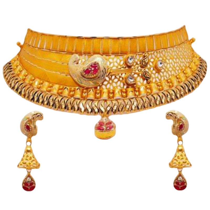 GUINEA 22k GOLD TRADITIONAL CHOKER SET FOR PARTY AND WEDDING WEAR