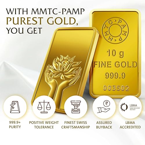 MMTC-PAMP Lotus Series 24k (999.9) Purity 10 Gram Gold Bar