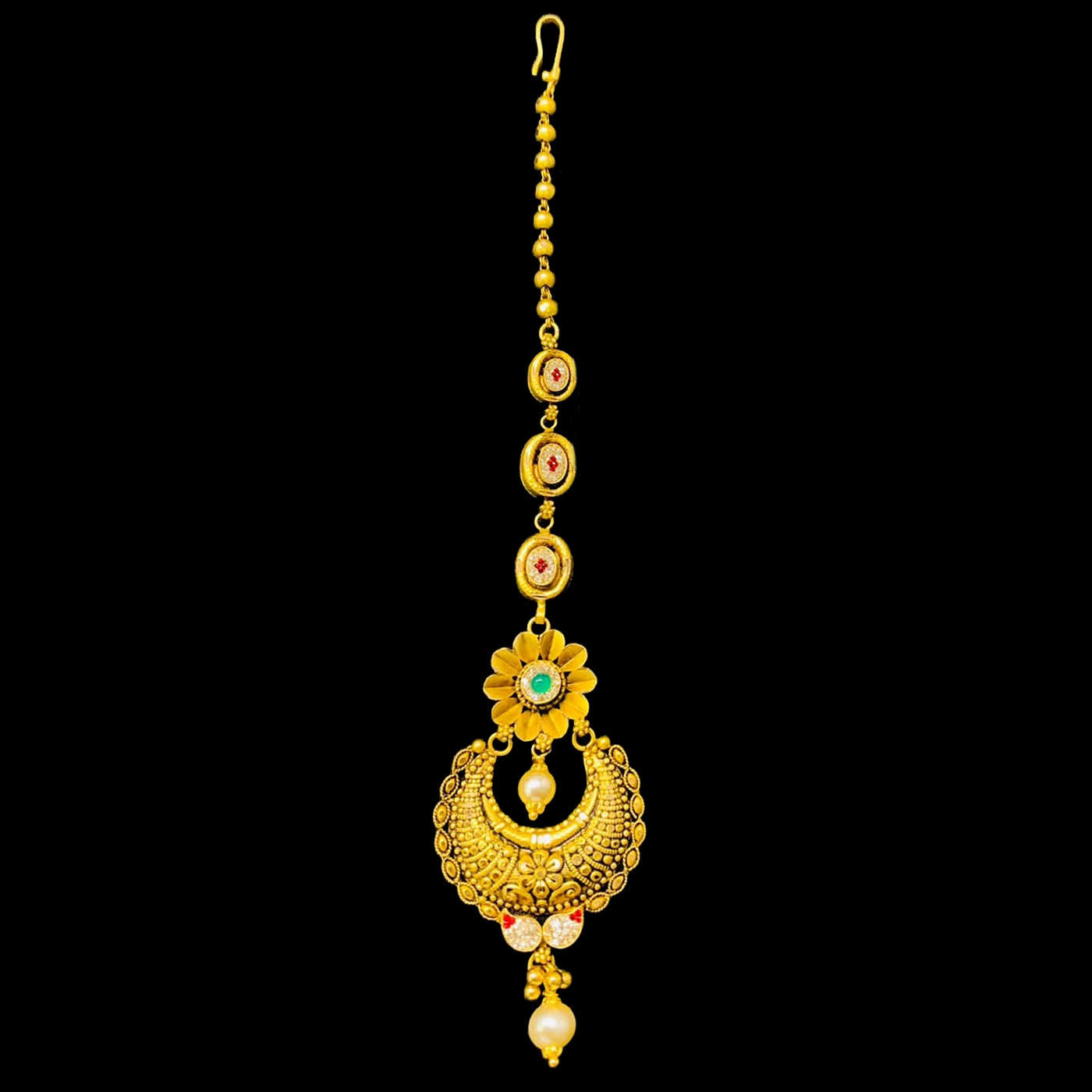 Guinea 22K Gold Stone-Studded Maang Tikka
