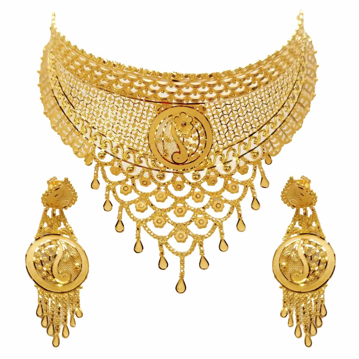 GUINEA 22k GOLD DESIGNER NECKLACE SET
