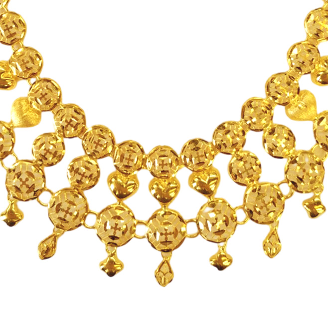 GUINEA 22k GOLD DESIGNER NECKLACE SET