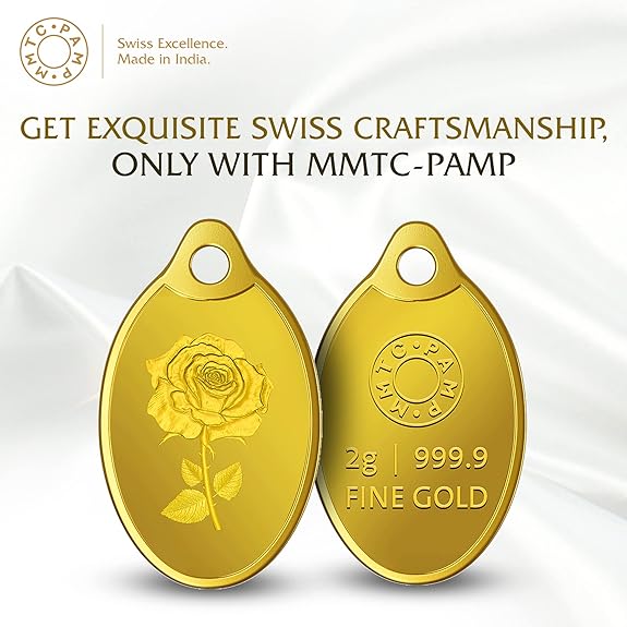 MMTC-PAMP 24k Rose gm Yellow Gold Pendant Guinea The