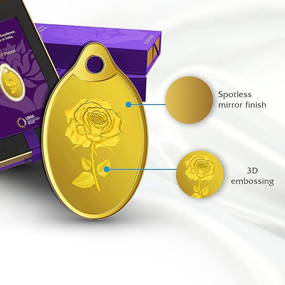 MMTC-PAMP 24k (999.9) Rose 2 gm Yellow Gold Pendant