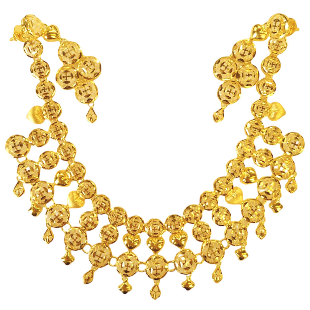 GUINEA 22k GOLD DESIGNER NECKLACE SET