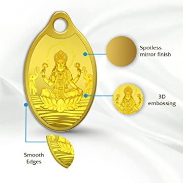 MMTC-PAMP 24k (999.9) Lakshmi 2 gm Yellow Gold Pendant