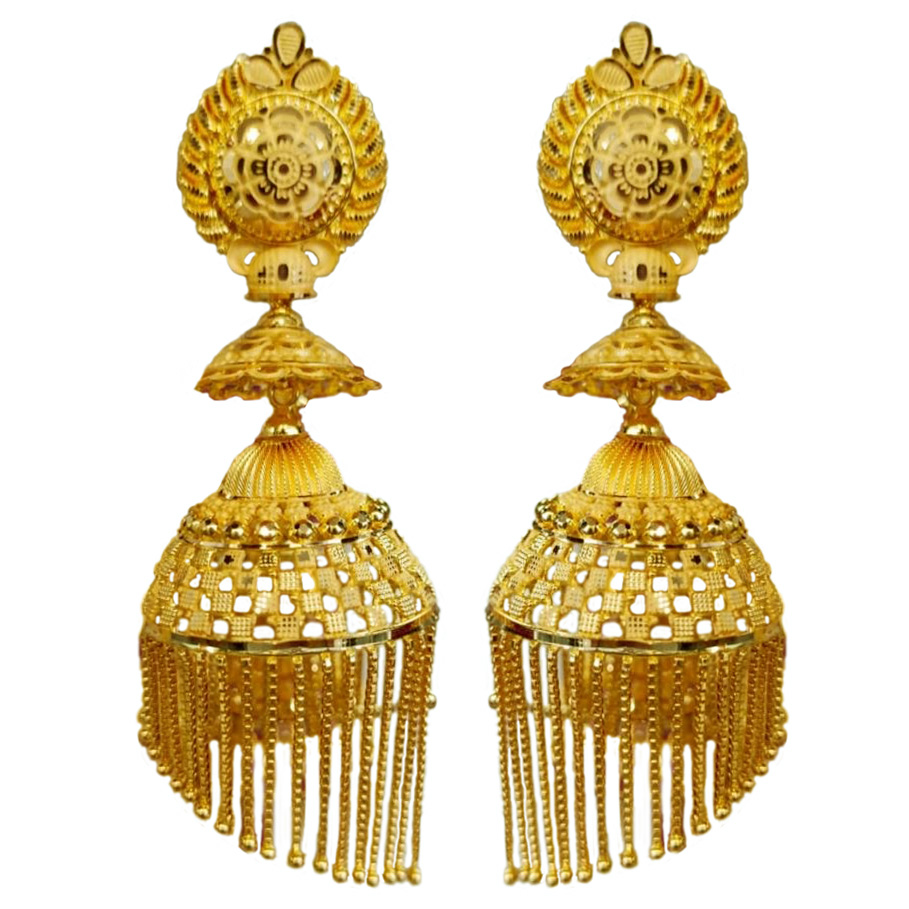 Buy MEENAZ Traditional Temple One Gram Gold Brass Copper South Indian Screw  Back Studs Meenakari Stone Ear Chains Hair Peacock Jhumkas Jhumka Earrings  Combo for Women Girls Wedding chain -GOLD JHUMKI-M133 Online