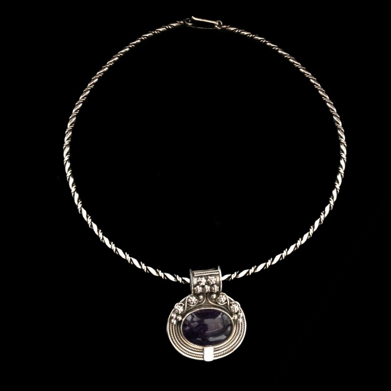 Guinea Silver Amethist Necklace Set (Fixed Rate)