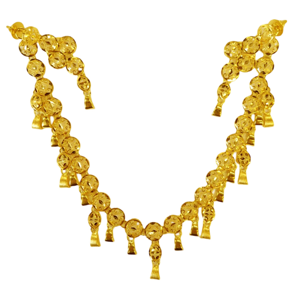 GUINEA 22k GOLD DESIGNER NECKLACE SET