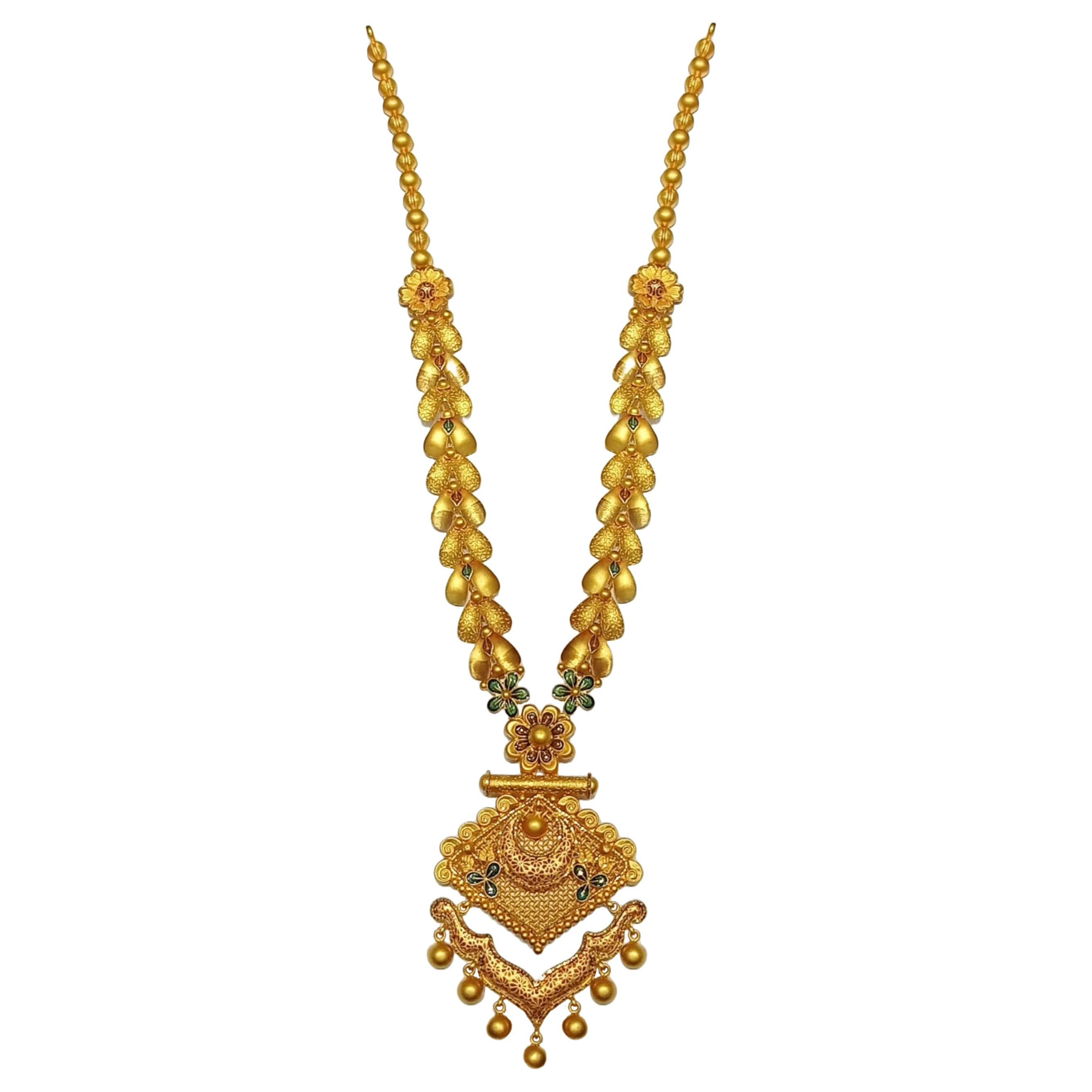 GUINEA 22k GOLD LONG NECKLACE SET