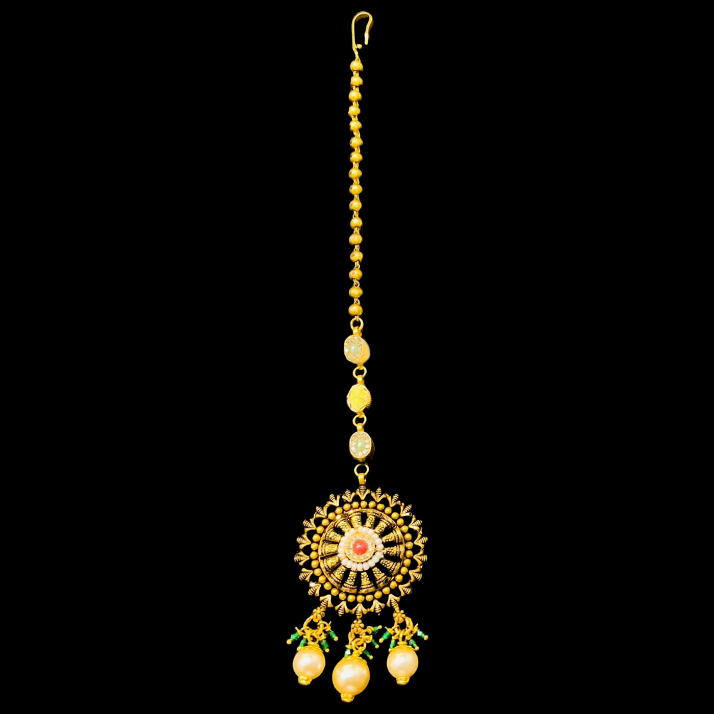 Guinea 22K Gold Stone-Studded Maang Tikka
