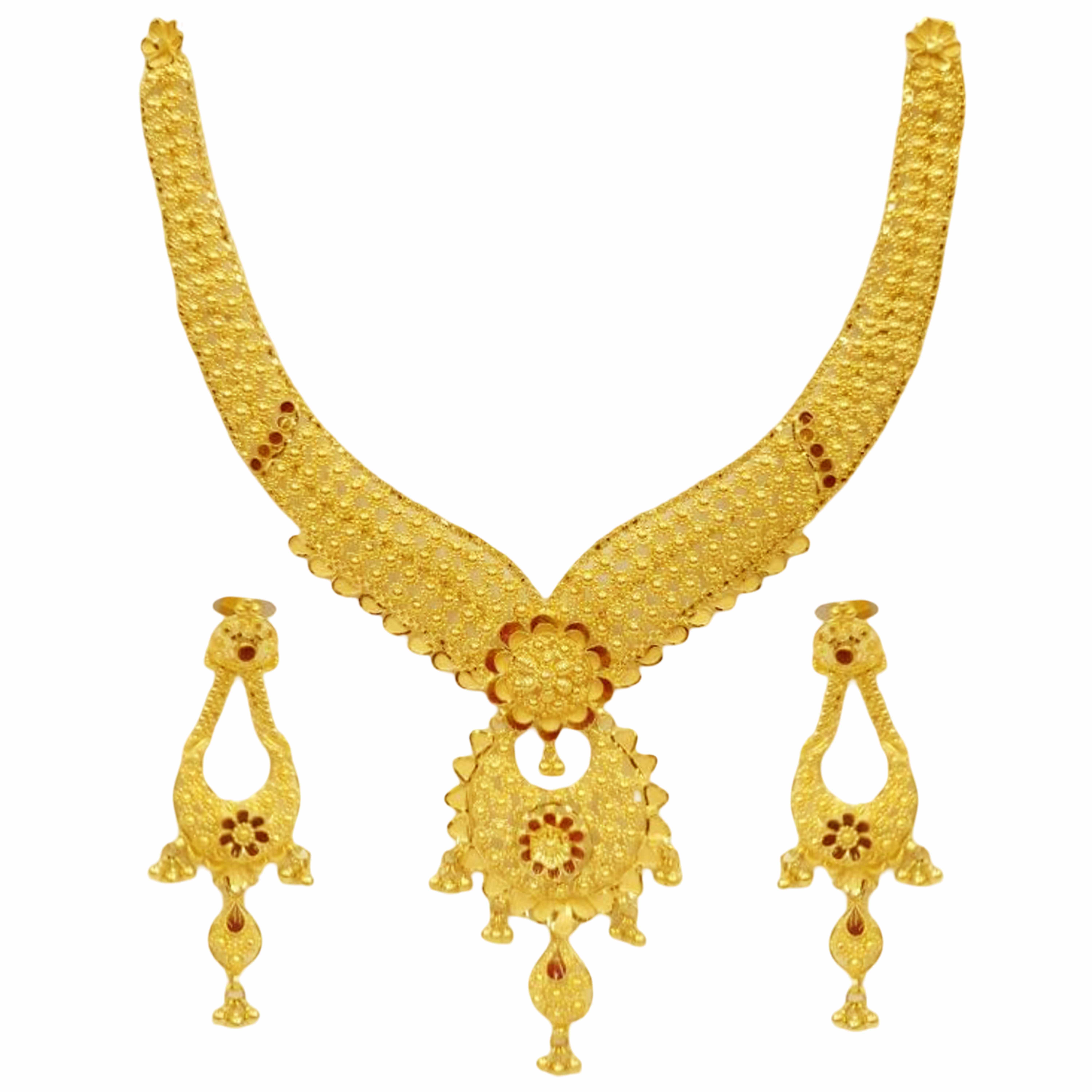 GUINEA 22k GOLD DESIGNER NECKLACE SET