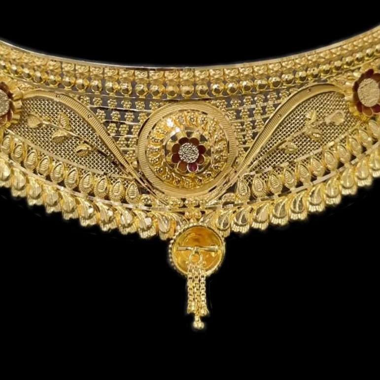 GUINEA 22k GOLD TRADITIONAL CHOKER SET FOR PARTY AND WEDDING WEAR