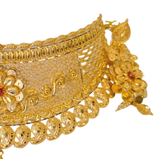 GUINEA 22k GOLD TRADITIONAL CHOKER SET FOR PARTY AND WEDDING WEAR