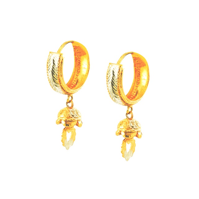 Vienna Single Link Hoop Earrings with 18K Gold