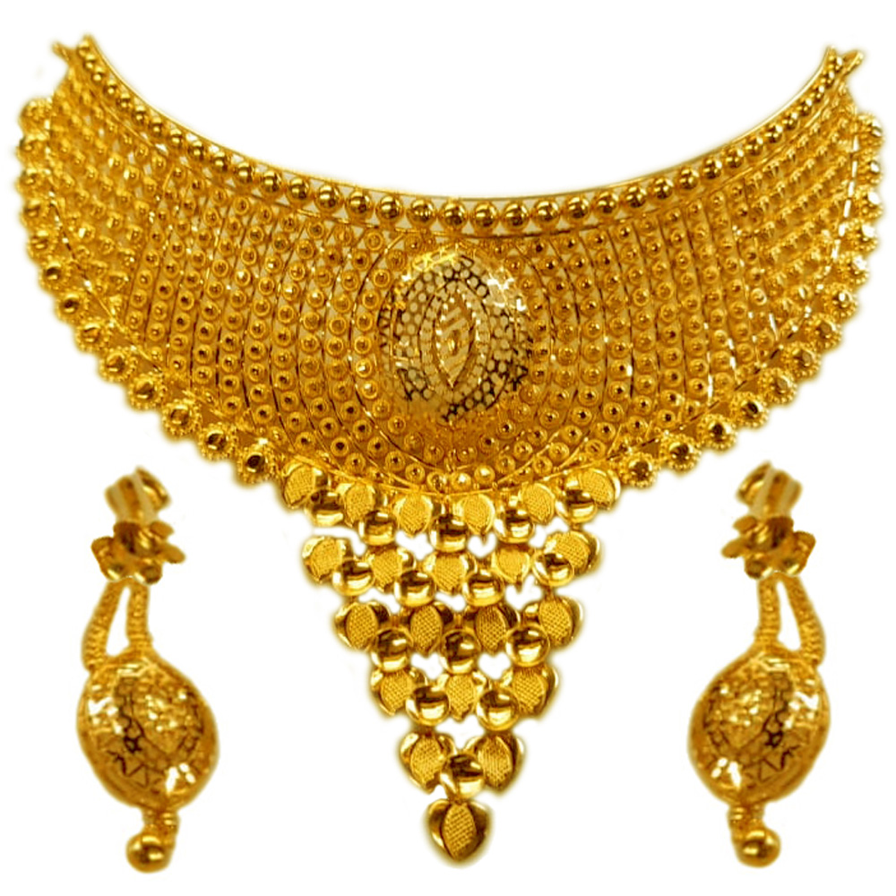 GUINEA 22k GOLD TRADITIONAL CHOKER SET FOR PARTY AND WEDDING WEAR