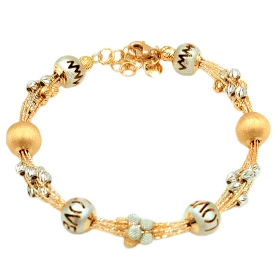 22k Gold Disco Hearts Charm Bracelet | Raj Jewels