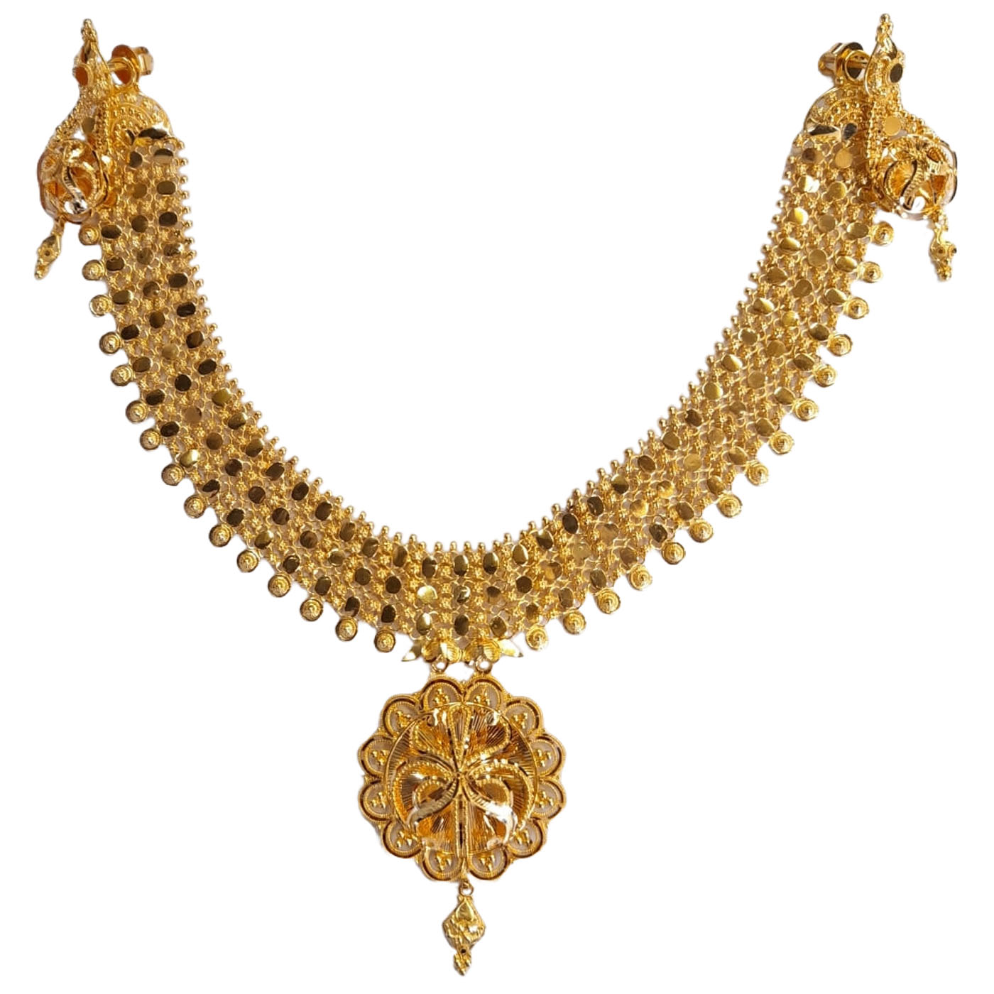 GUINEA 22k GOLD NECKLACE SET FOR PARTY AND WEDDING WEAR