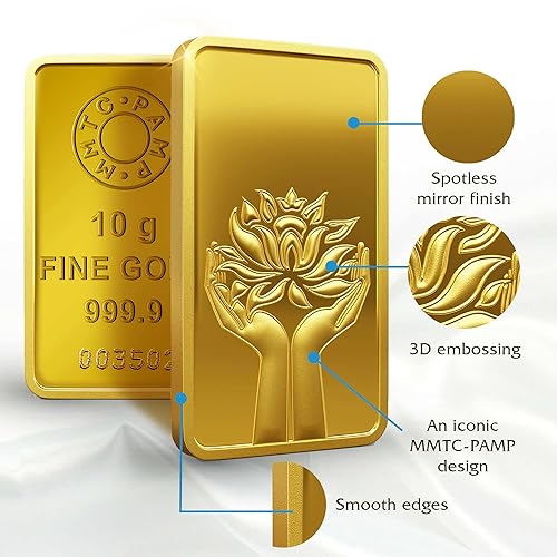 MMTC-PAMP Lotus Series 24k (999.9) Purity 10 Gram Gold Bar