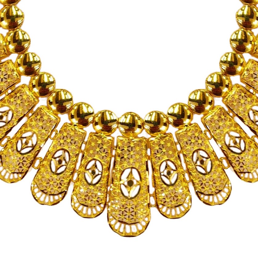 GUINEA 22k GOLD DESIGNER NECKLACE SET