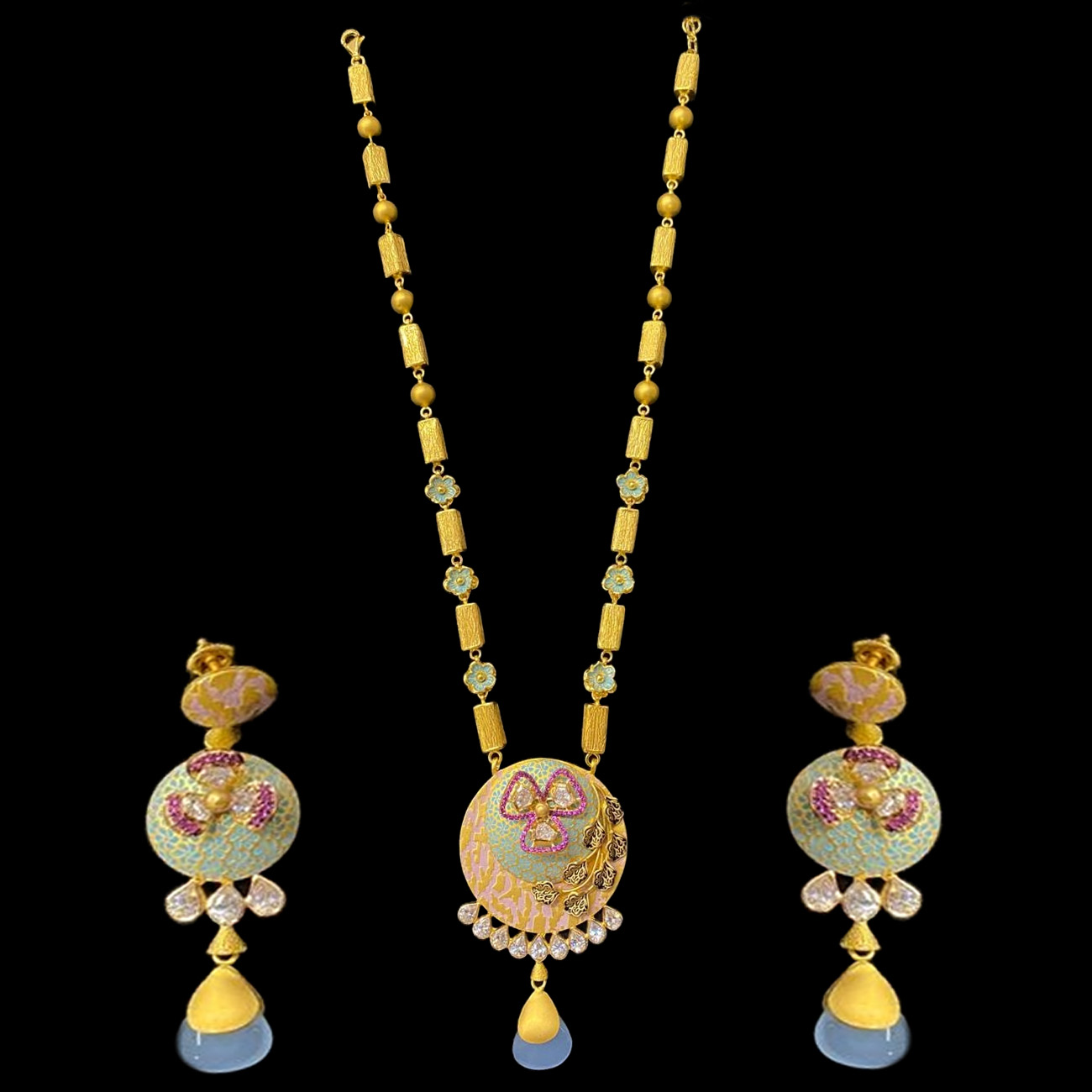 GUINEA 22k GOLD CLASSIC DESIGN LONG NECKLACE SET