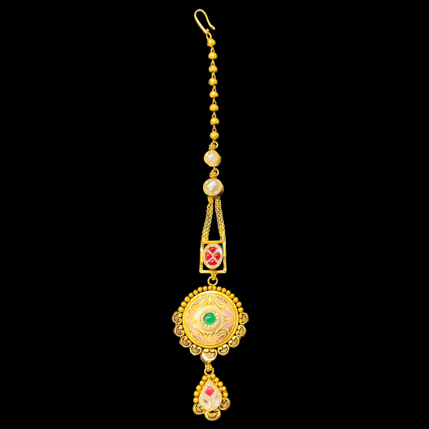 Guinea 22K Gold Stone-Studded Maang Tikka