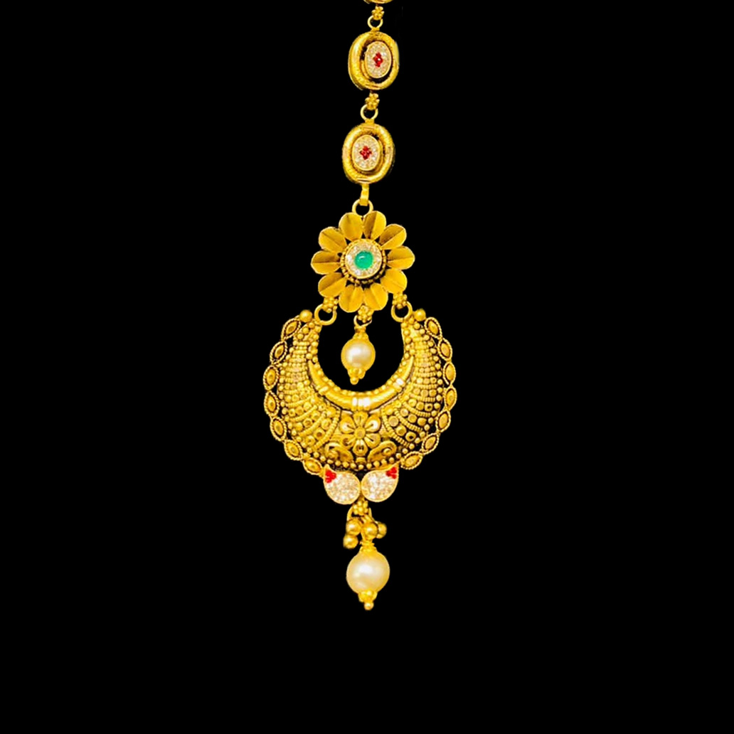 Guinea 22K Gold Stone-Studded Maang Tikka