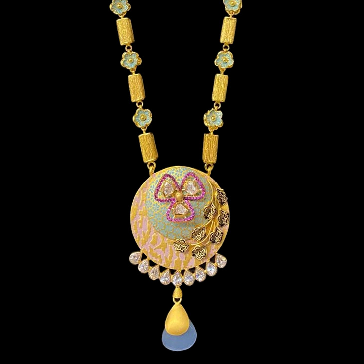 GUINEA 22k GOLD CLASSIC DESIGN LONG NECKLACE SET