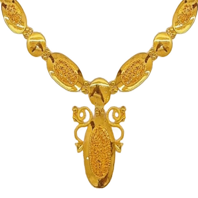 GUINEA 22k GOLD DESIGNER NECKLACE SET