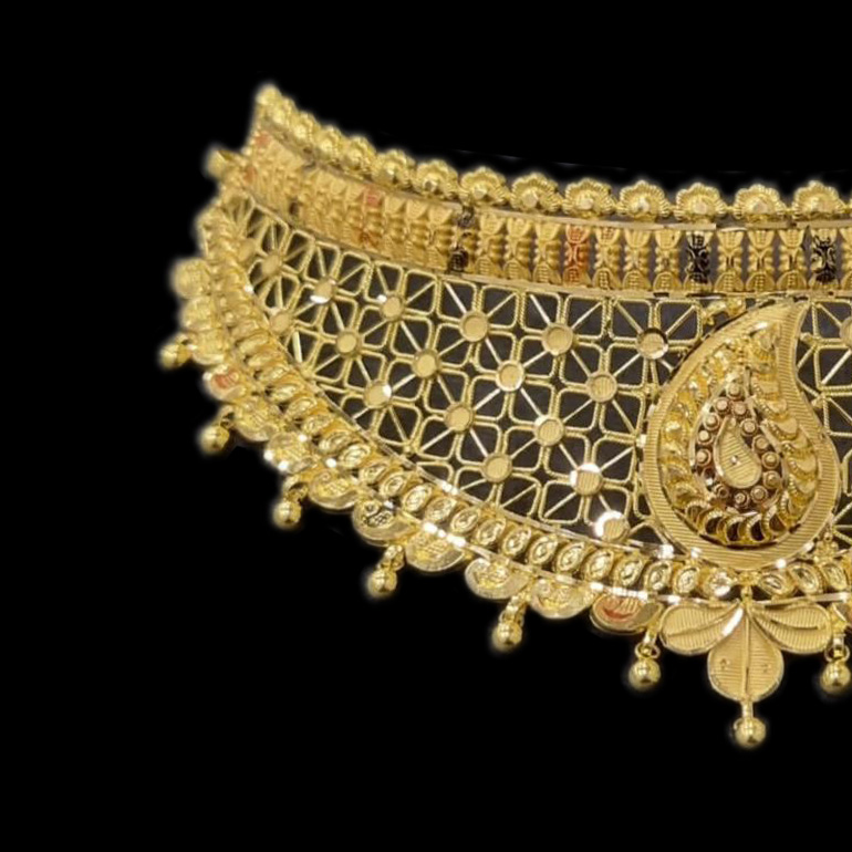 GUINEA 22k GOLD TRADITIONAL CHOKER SET FOR PARTY AND WEDDING WEAR