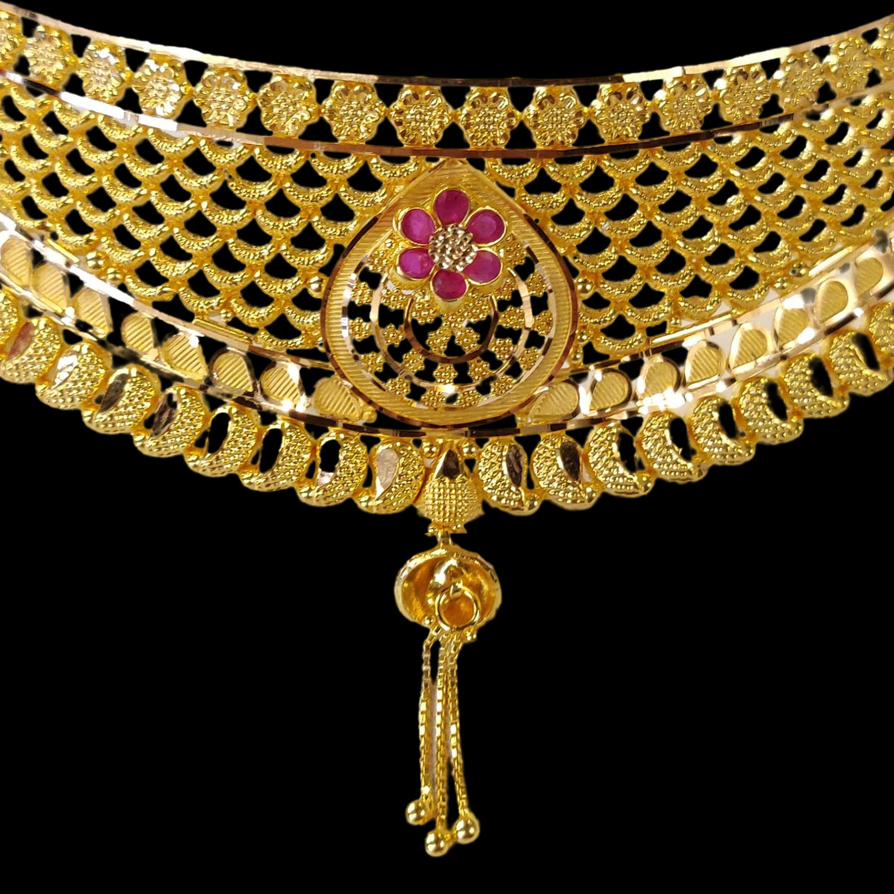 GUINEA 22k GOLD TRADITIONAL CHOKER SET FOR PARTY AND WEDDING WEAR