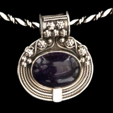 Guinea Silver Amethist Necklace Set (Fixed Rate)