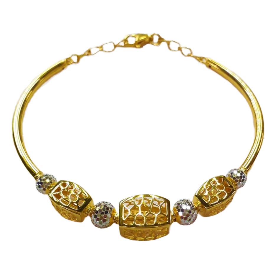 22K Multi Tone Gold Bracelet W/ Yellow & White Gold Accent Beads – Virani  Jewelers