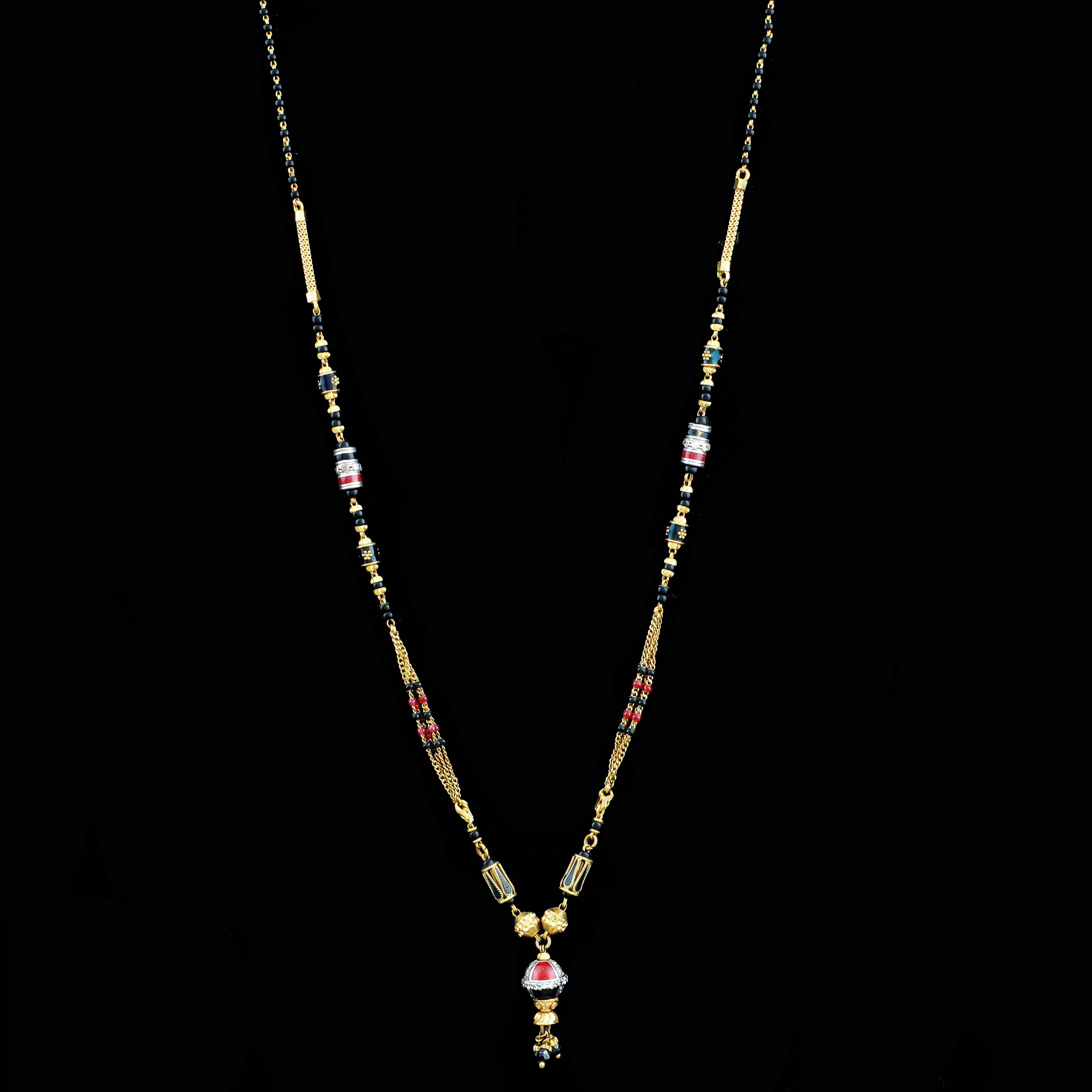White discount gold mangalsutra