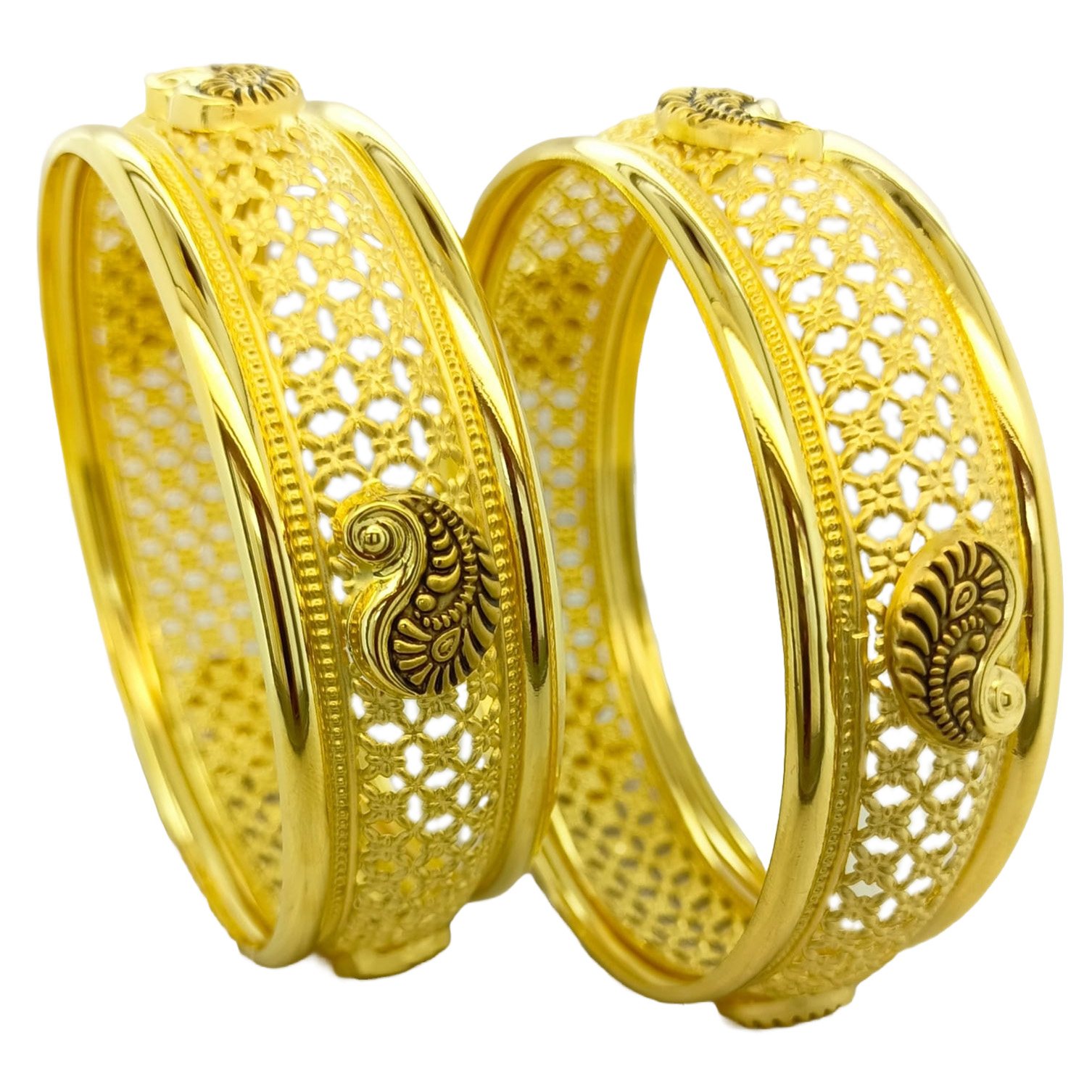 Guinea 22k Gold Traditional Casual Party Wedding Wear Original Hand Work Bangles