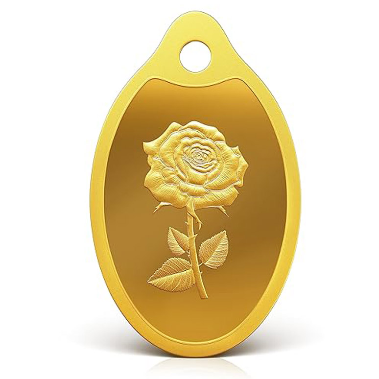 MMTC-PAMP 24k (999.9) Rose 2 gm Yellow Gold Pendant