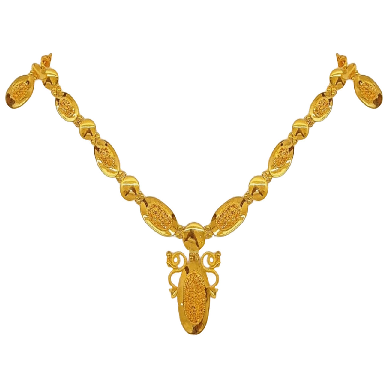GUINEA 22k GOLD DESIGNER NECKLACE SET