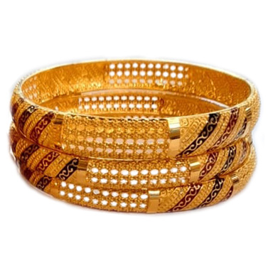 Guinea 22k Gold Traditional Casual Party Wedding Wear Original Hand Work Bangles