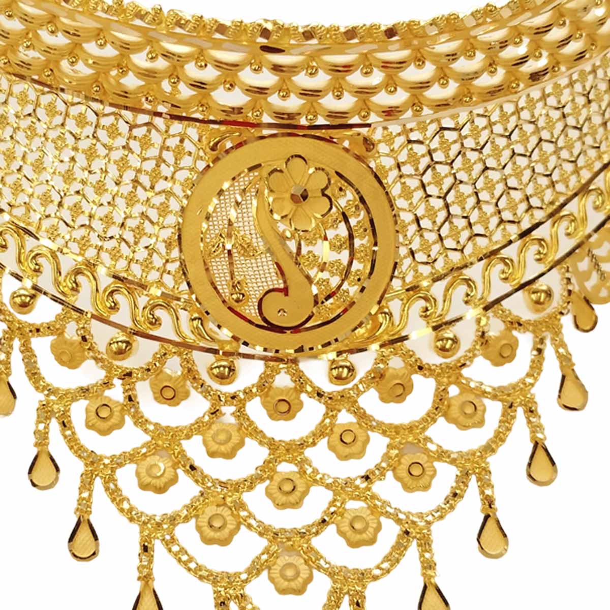 GUINEA 22k GOLD DESIGNER NECKLACE SET