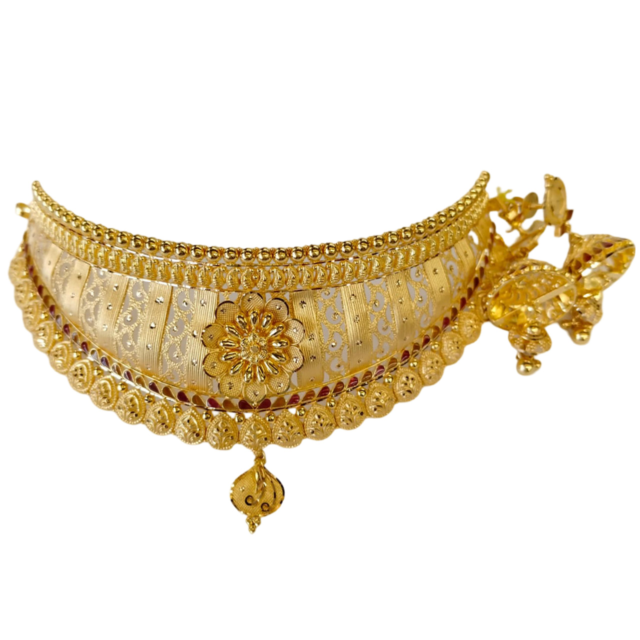 Latest Gold Choker Necklace Designs With Weight Gold Plated New