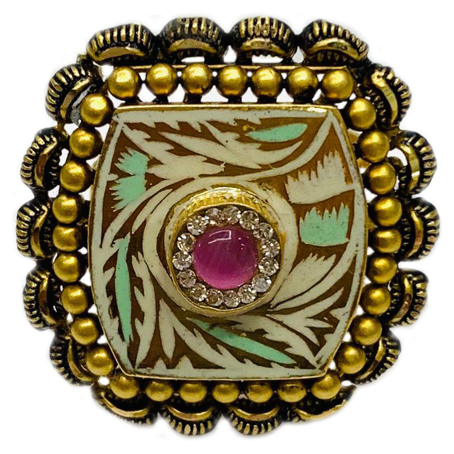 Rose Gold Antique Design Ring - Jade Jewellery