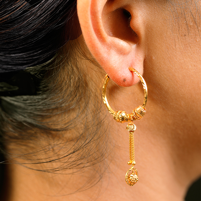 gold bali design with weight and price | beading around hoop earrings, hoop  earrings haul, hoop earrings gold, hoop earrings diy, hoop earrings gold  with price, hoop earrings designs, hoop... | By